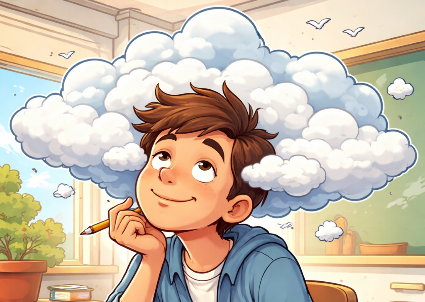 Avoir la tête dans les nuages